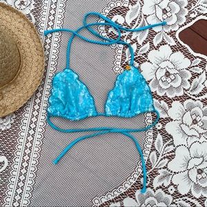 Blue sequin bikini top!